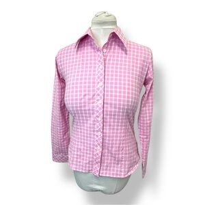 Lilly Pulitzer Womens Long Sleeve Button Down Shirt VTG Y2K Pink Gingham Check 6